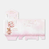 我々は真摯に待つことができるテディベアガールベイビーシャワー フェイバーボックス (折り畳みなし)