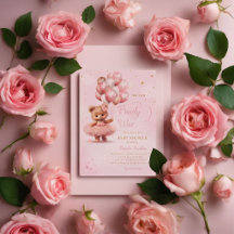 我々は真摯に待つことができるテディベアガールベイビーシャワー