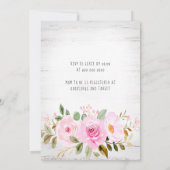 我々は真摯に待つことができるテディベアガールベイビーシャワー 招待状 (裏面)