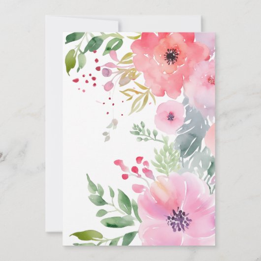 我々は真摯に待つことができるテディベアガールベイビーシャワー 招待状 (裏面)