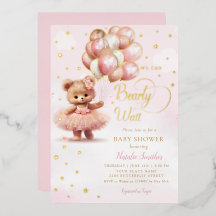 我々は真摯に待つことができるテディベアガールベイビーシャワー