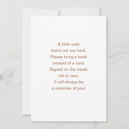 我々は真摯に待つことができるテディベアバルーンベビーシャワー 招待状 (裏面)