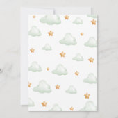 我々は真摯に待つことができるテディベアバルーンベビーシャワー 招待状 (裏面)