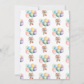 我々は真摯に待つことができるテディベアバルーンベビーシャワー 招待状 (裏面)