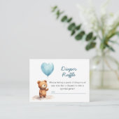 我々は真摯に待つことができるテディベアブルーおむつラッフル エンクロージャーカード (スタンド正面)