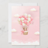 我々は真摯に待つことができるテディベアーガールベイビーシャワー 招待状 (裏面)