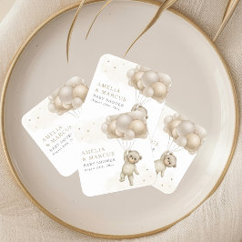 我々は真摯に待つことができるテディベア中立シャワー スクエアシール