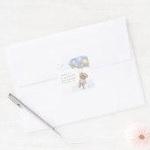 我々は真摯に待つことができるテディベア少年の赤ちゃんシャワー スクエアシール (封筒)