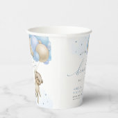 我々は真摯に待つことができるテディベア少年の赤ちゃんシャワー 紙コップ (右)