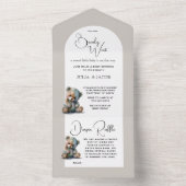 我々は真摯に待つことができるテディベア赤ちゃんシャワー オールインワン招待状 (内側)