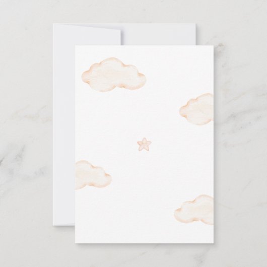 我々は真摯に待つことができるテディベア赤ちゃんシャワー サンキューカード (裏面)