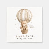 我々は真摯に待つことができるテディベア赤ちゃんシャワー スタンダードカクテルナプキン (正面)