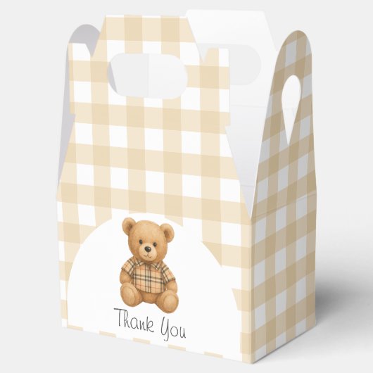 我々は真摯に待つことができるテディベア赤ちゃんシャワー フェイバーボックス (オープン)