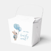 我々は真摯に待つことができるテディベア赤ちゃんシャワー フェイバーボックス (正面サイド)