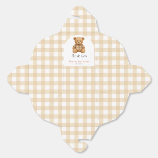 我々は真摯に待つことができるテディベア赤ちゃんシャワー フェイバーボックス (見開き)