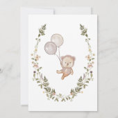 我々は真摯に待つことができるテディベア赤ちゃんシャワー 招待状 (裏面)