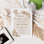 我々は真摯に待つことができるテディベア赤ちゃんシャワー 招待状