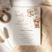 我々は真摯に待つことができるテディベア赤ちゃんシャワー 招待状