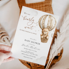我々は真摯に待つことができるテディベア赤ちゃんシャワー 招待状
