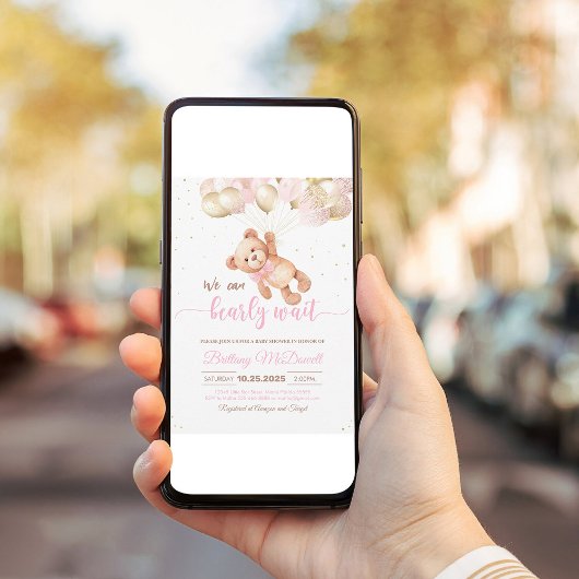 我々は真摯に待つことができるテディベア赤ちゃんシャワー 招待状