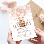 我々は真摯に待つことができるテディベア赤ちゃんシャワー 招待状