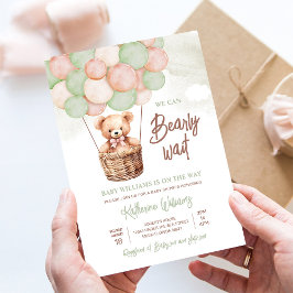 我々は真摯に待つことができるテディベア赤ちゃんシャワー 招待状