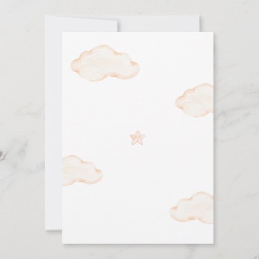 我々は真摯に待つことができるテディベア赤ちゃんシャワー 招待状 (裏面)