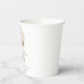 我々は真摯に待つことができるテディベア赤ちゃんシャワー 紙コップ (左)