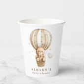 我々は真摯に待つことができるテディベア赤ちゃんシャワー 紙コップ (正面)