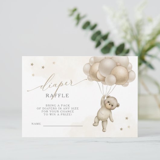 我々は真摯に待つことができるテディ中性おむつラッフル エンクロージャーカード (スタンド正面)