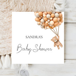 我々は真摯に待つことができるテディ気球のセルビア人 スタンダードカクテルナプキン