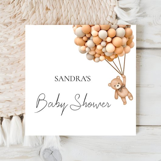 我々は真摯に待つことができるテディ気球のセルビア人 スタンダードカクテルナプキン