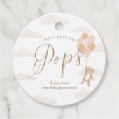 我々は真摯に待つことができるニュートラルベビーシャワーワインボトル フェイバータグ (正面)