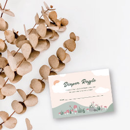 我々は真摯に待つことができるママベアおむつラッフルチケット エンクロージャーカード