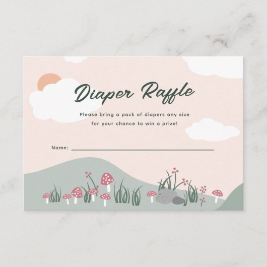 我々は真摯に待つことができるママベアおむつラッフルチケット エンクロージャーカード (正面)
