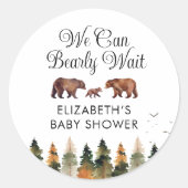 我々は真摯に待つことができる秋ベビーシャワー ラウンドシール (正面)