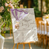 我々は真摯に待つことができる薄紫赤ちゃんシャワー座席チャート ポスター