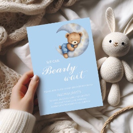 我々は真摯に待つことができる – 男の赤ちゃんシャワー招待状 招待状