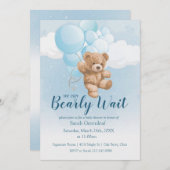 我々は真摯に待つことができる – 男の赤ちゃん 招待状 (正面/裏面)