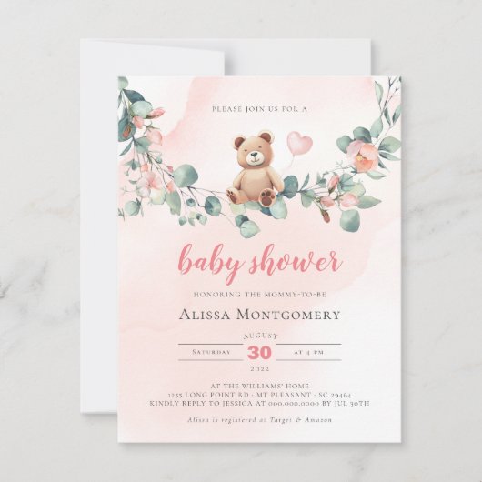 我々は真摯に待つことができる – 赤ちゃんシャワー招待状 招待状 (正面)