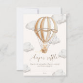 我々は真摯に待つことができテディベアおむつラッフルチケット 招待状 (正面)