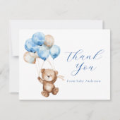 我々は真摯に待つことができテディベア感謝のノートカード サンキューカード (正面)