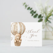 我々は真摯に待つことができテディベア感謝のノートカード サンキューカード (スタンド正面)