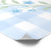 我々は真摯に待つことができフローラブルーギンガムウェルカム ポスター (角)