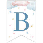 我々は真摯に待つことができ男の子の双子のベビー散水 バンティングフラッグ (第2の旗)