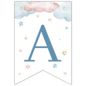 我々は真摯に待つことができ男の子の双子のベビー散水 バンティングフラッグ (第3の旗)