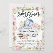 我々は真摯に待つことができ男の子ベビーシャワー招待状 シーズンカード (正面)