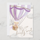 我々は真摯に待つことができ薄紫ベビーシャワー招待状 招待状 (裏面)