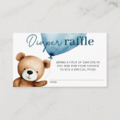 我々は真摯に待つ男の子のシャワーおむつラッフル エンクロージャーカード (正面)