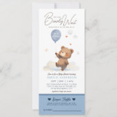 我々は真摯に待つ男の子の赤ちゃんシャワーおむつラッフル 招待状 (正面)